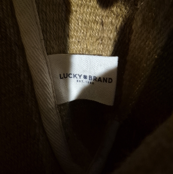 Lucky Brand Boho Striped Woven Jute Tote Bag Tassel Earth Tones Large - Picture 8 of 8